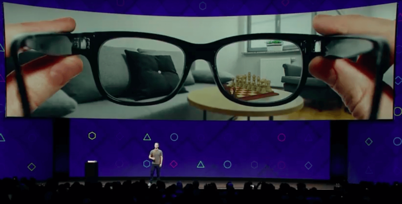 Цукерберг говорит о намерении выпустить очки, способные проецировать виртуальные объекты на то, что вы видите. Фото: Facebook